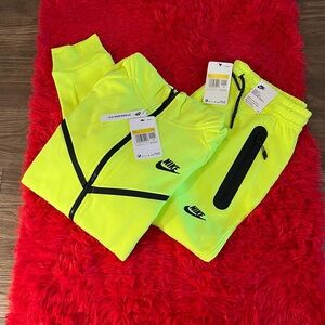 Nike Neon Yellow and Black Tracksuit